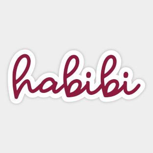 habibi - maroon red Sticker